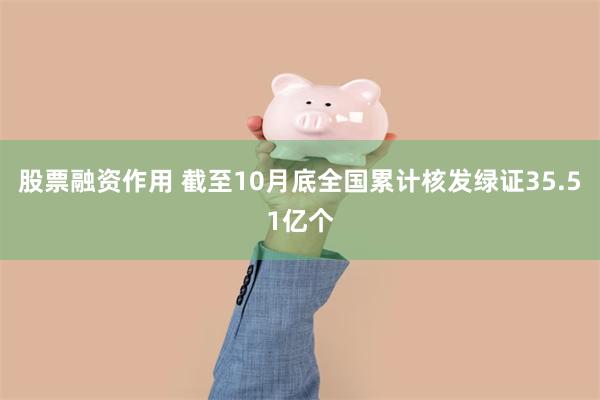 股票融资作用 截至10月底全国累计核发绿证35.51亿个